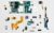 disassembled motherboard by parts
