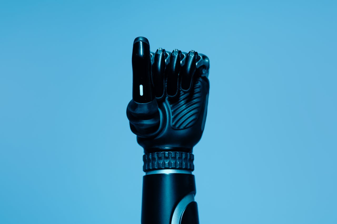 black robotic hand