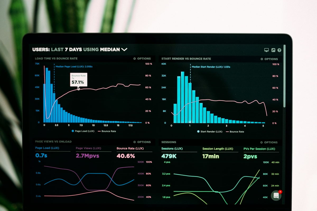 data visualization on a laptop
