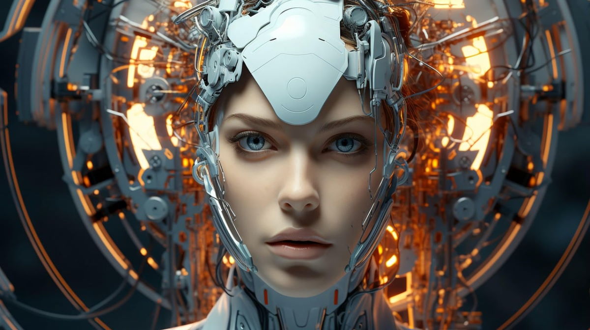female robot head