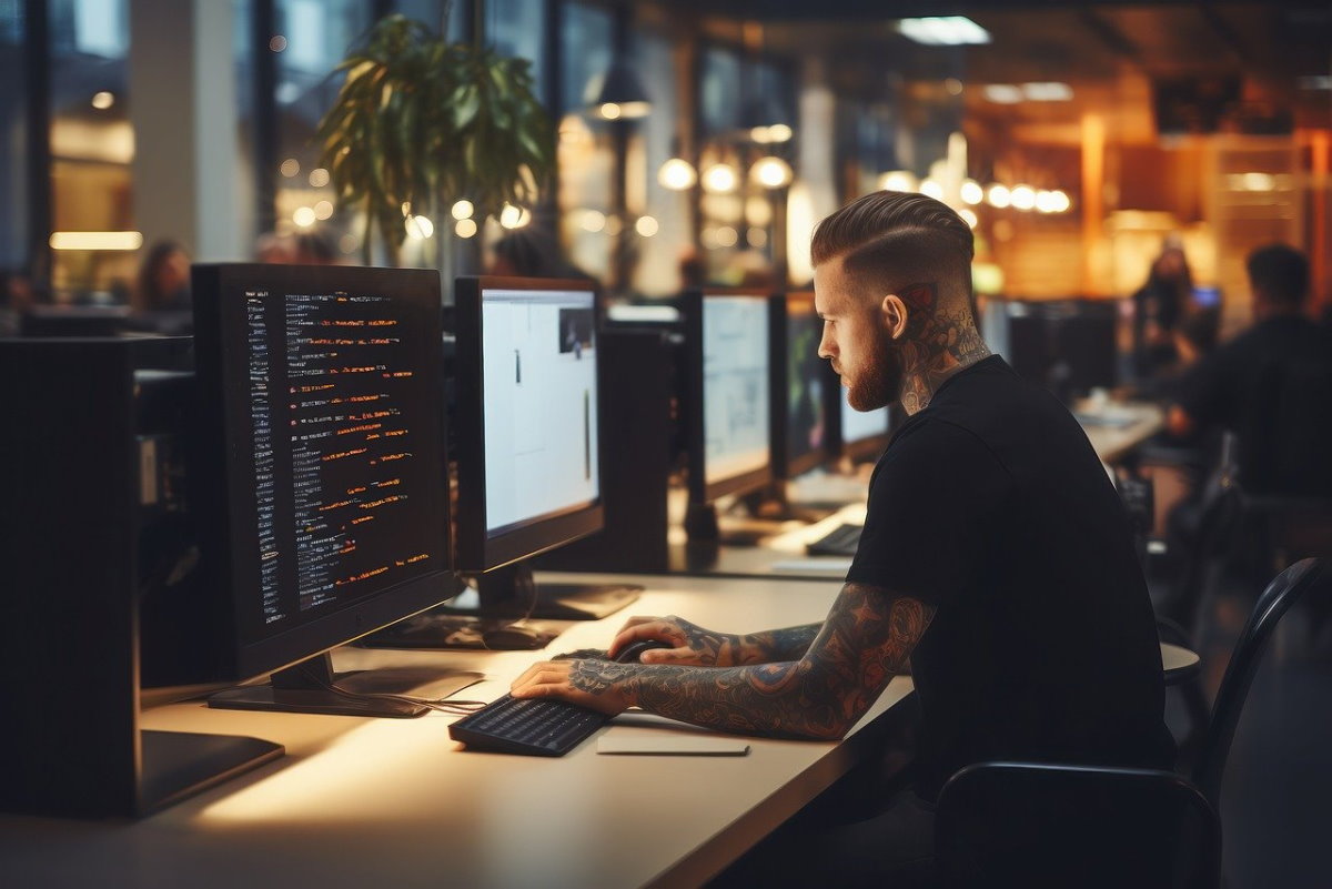 software developer writing a code